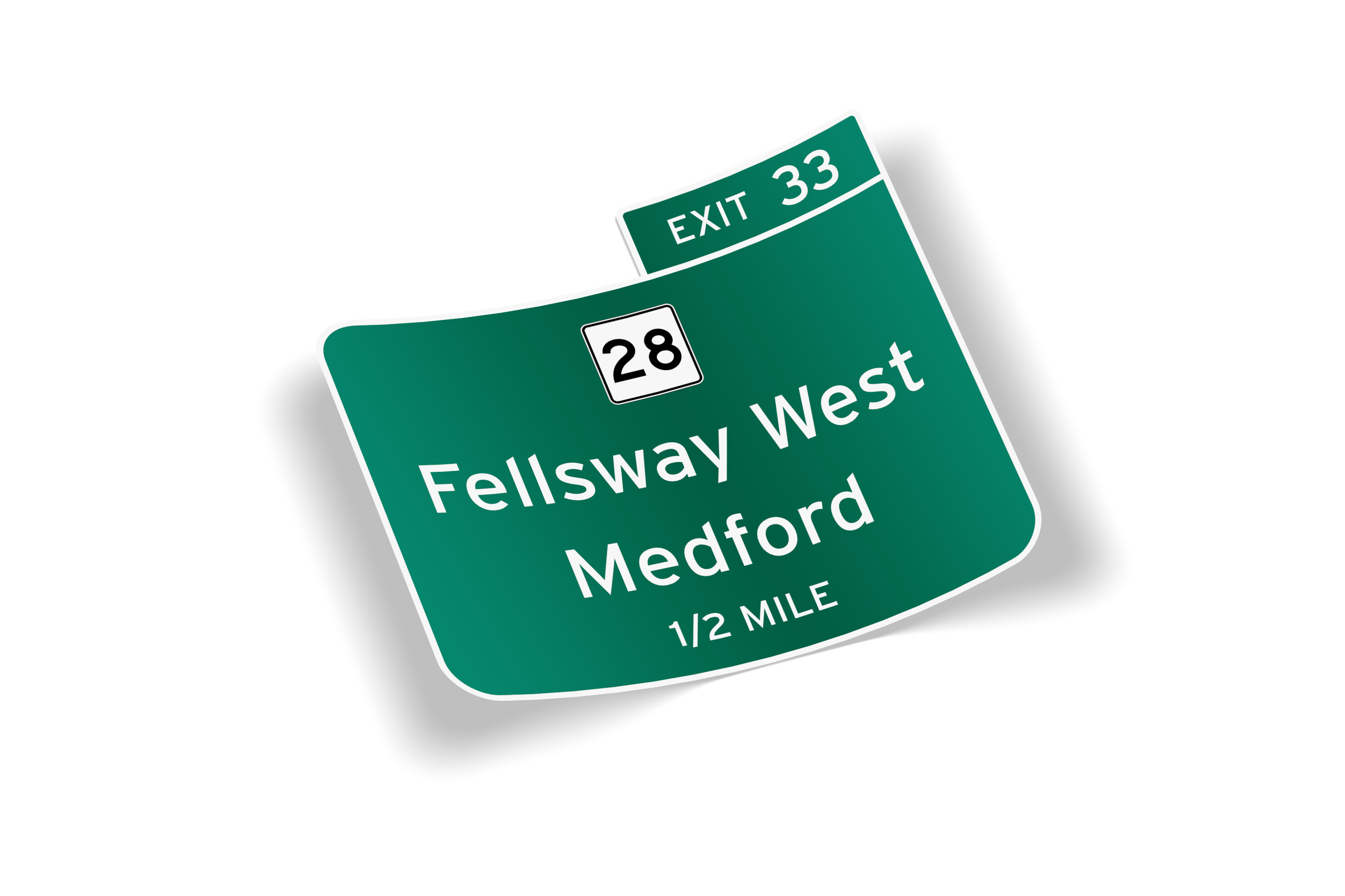 Exit 33 Fellsway West Medford Sticker