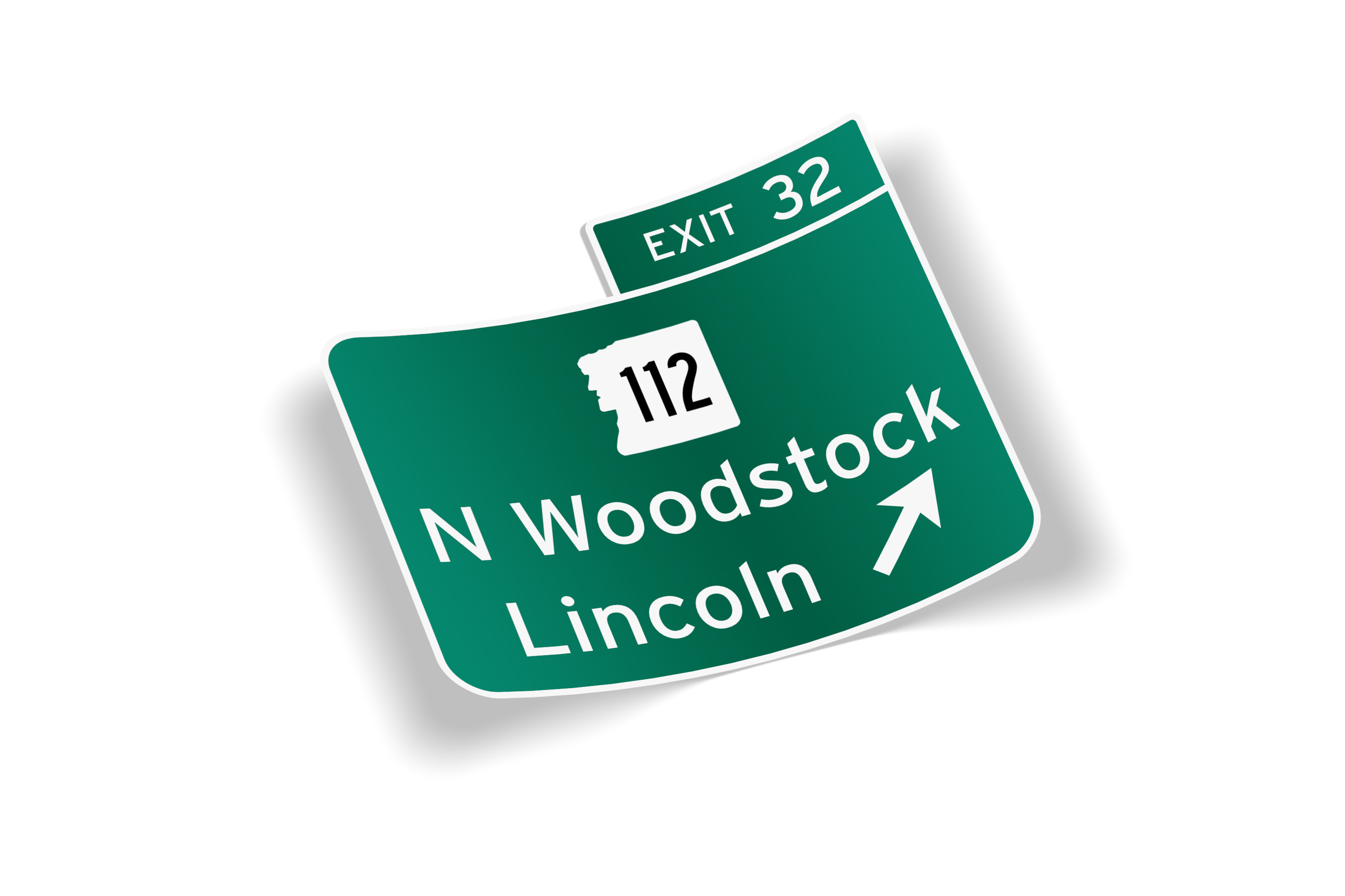 Exit 32 Lincoln North Woodstock Sticker