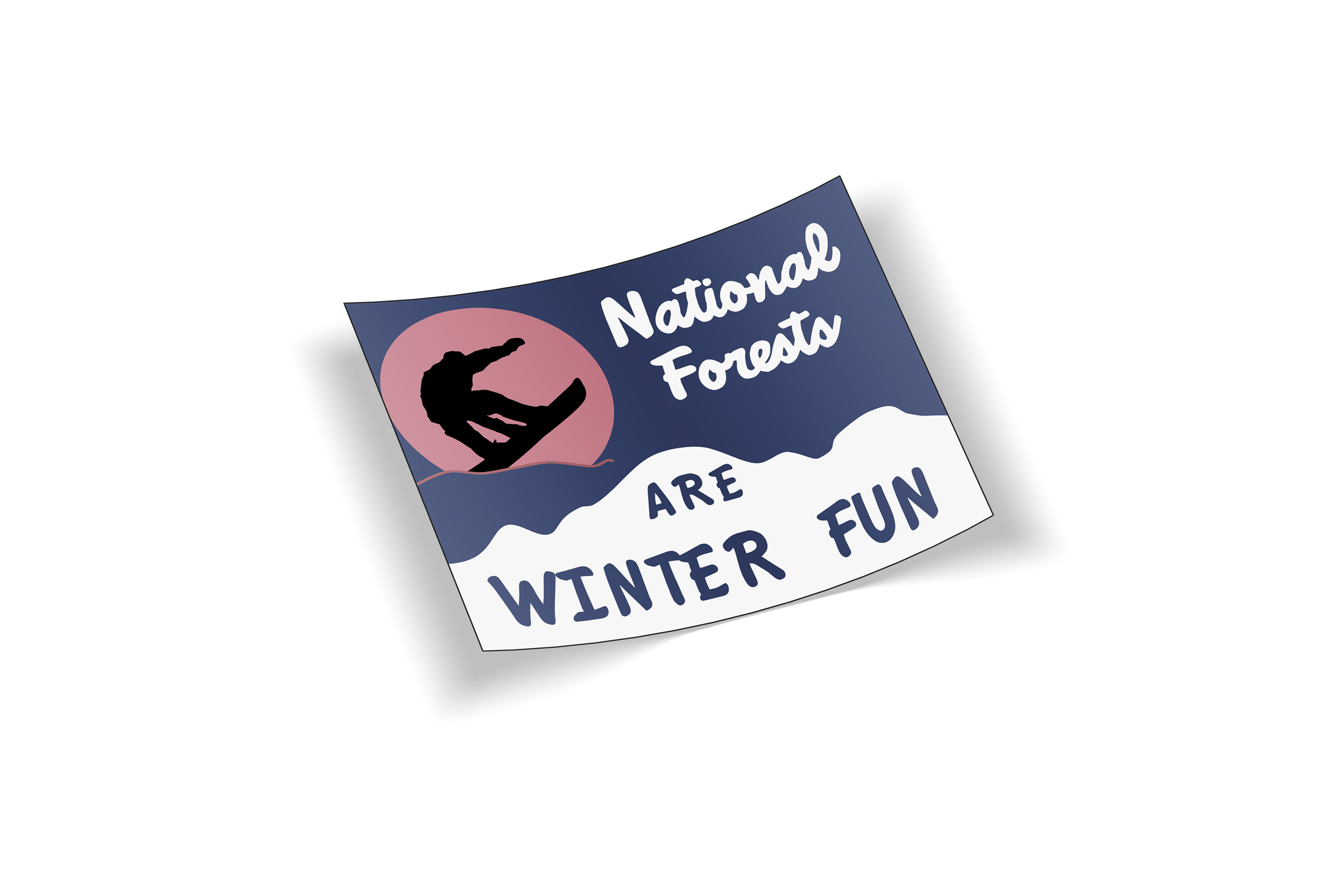 National Forests Are Winter Fun Snowboard Sticker
